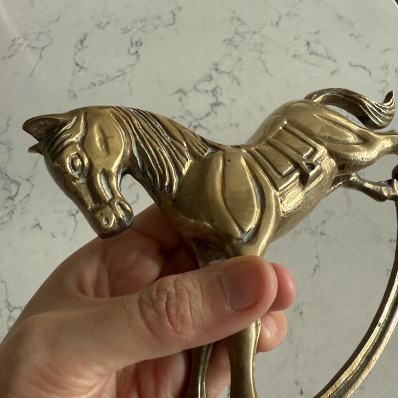 Vintage Solid Brass Rocking Horse Figurine Statue - Picture 3 of 5